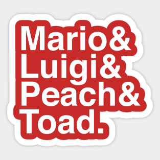 Helvetica Mario Video Game Characters Sticker